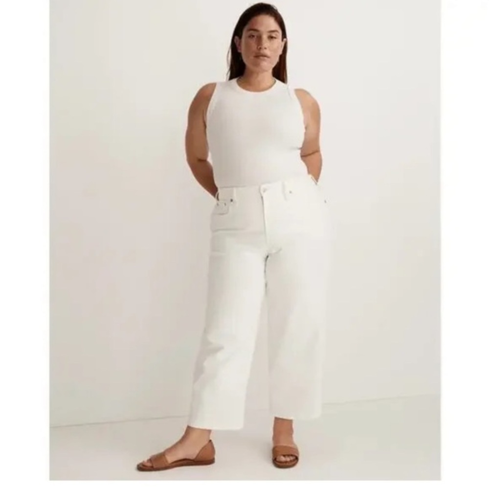 Madewell White The Mom Wide Leg Jeans DM1626